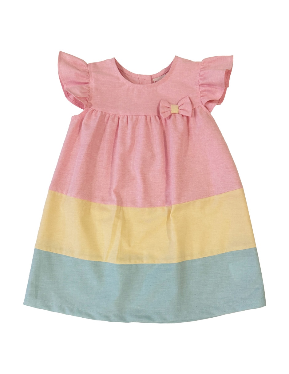 Vestido manga volantes para bebé niña