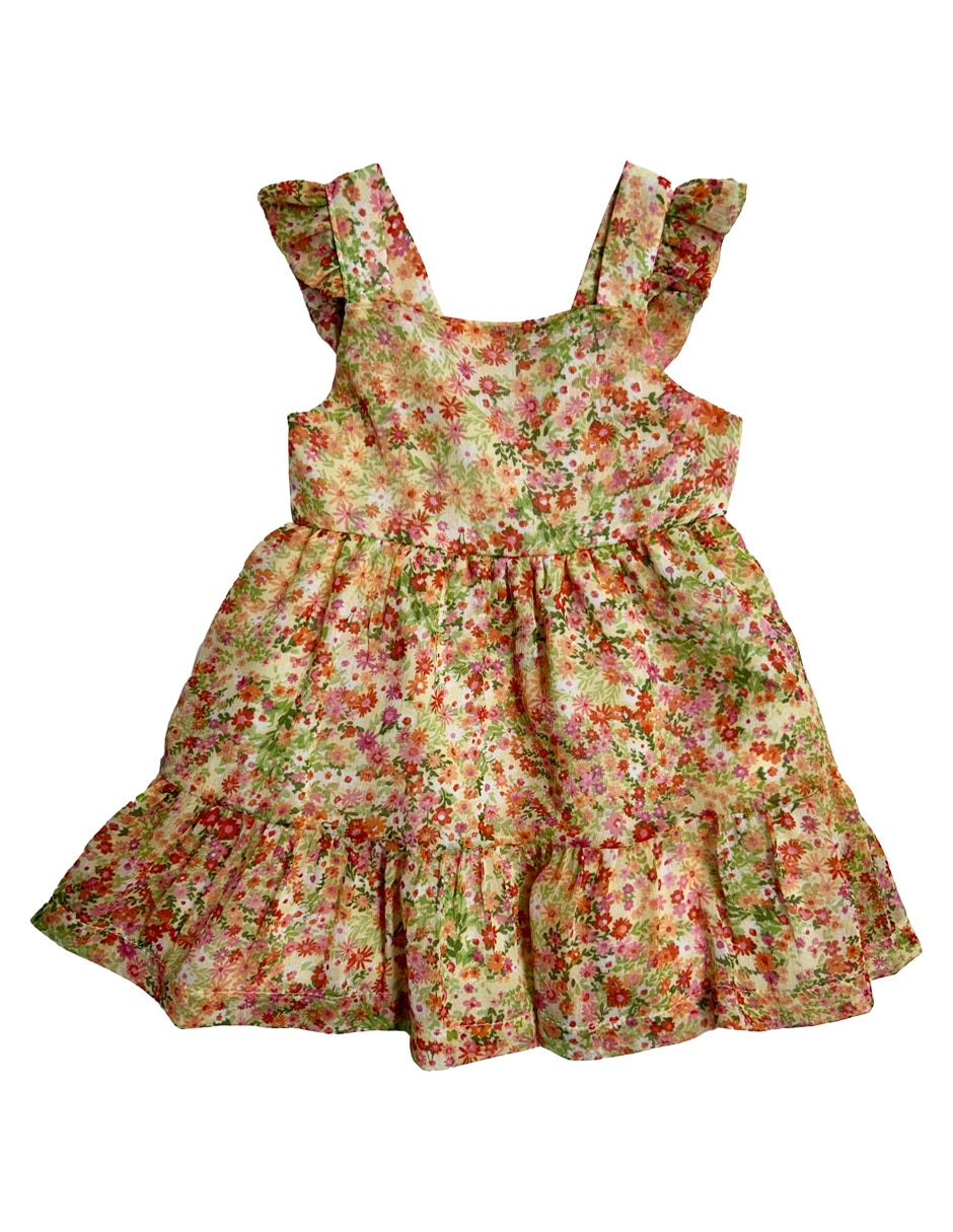 Vestido manga volantes para bebé niña