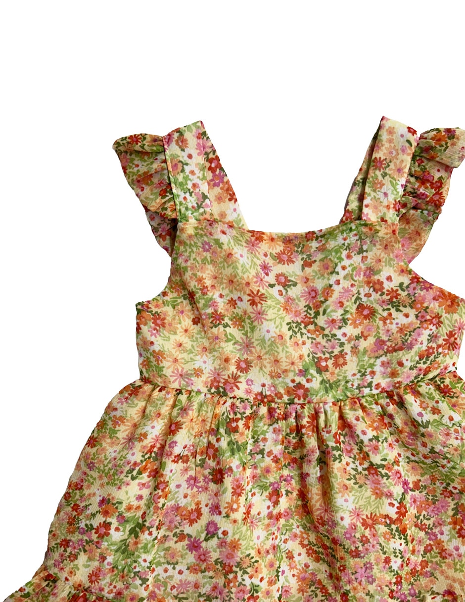 Vestido manga volantes para bebé niña 2