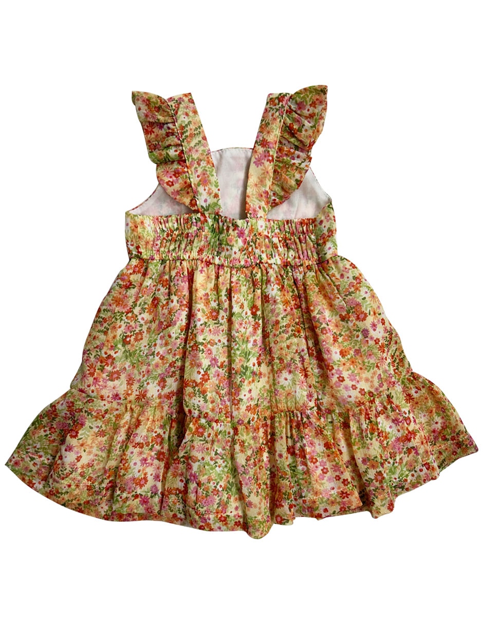 Vestido manga volantes para bebé niña 3