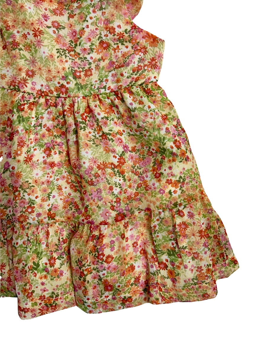 Vestido manga volantes para bebé niña 4