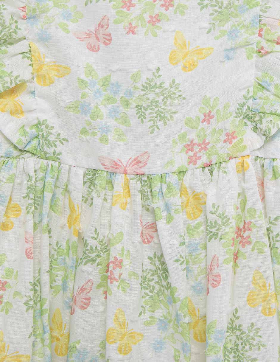 Vestido con suéter manga mariposa para bebé niña 3
