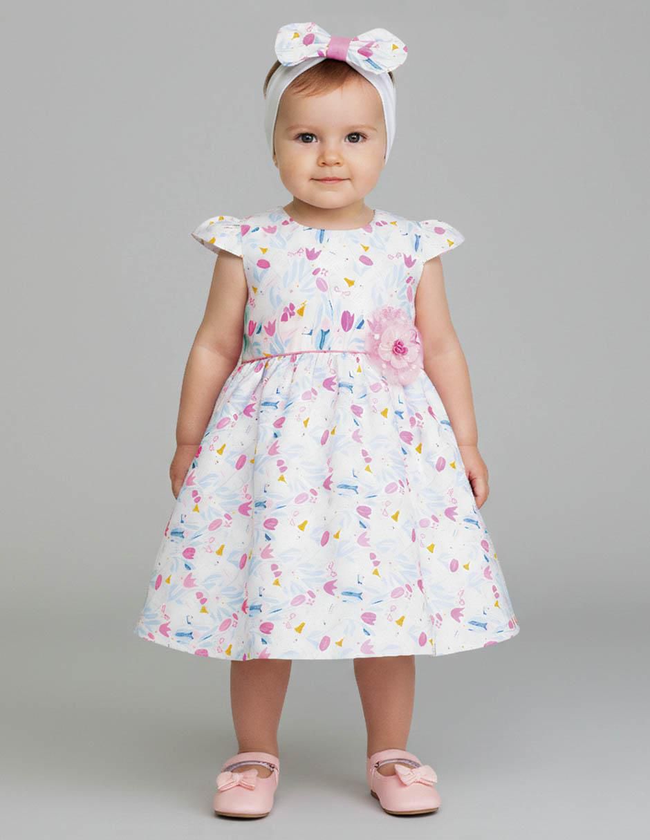 Vestido manga corta para bebé niña